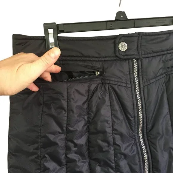 Athleta Toasty Buns Mini Skirt Women's Size 14 Black Quilted Puffer Insulated - Picture 4 of 12
